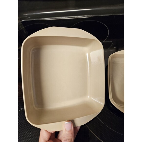 Vtg Anchor Hocking MicroWare Versatility Divided Pan Bowl Dish  W/ Lid #PM481-T1 - Picture 6 of 10